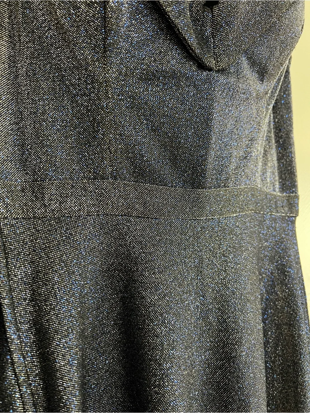 Off-Shoulder Navy Blue Sparkle Evening Gown - size 36 - Picture 8 of 8